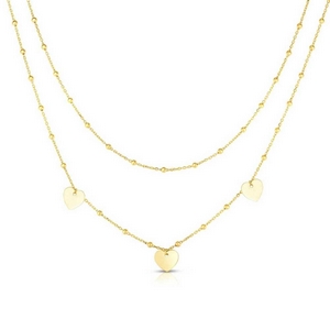 Double Beaded Gold Chain Necklace